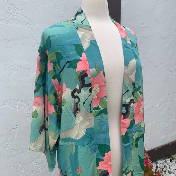 New Gorgeous Bohemian Mixed Print Kimono Duster Robe Jacket - Picture 6 of 10